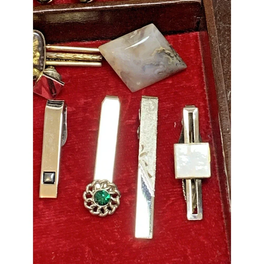 Vintage Mens Accessories Lot 18 PCs Cufflinks Tie Clips Hickok, Anson, Shields